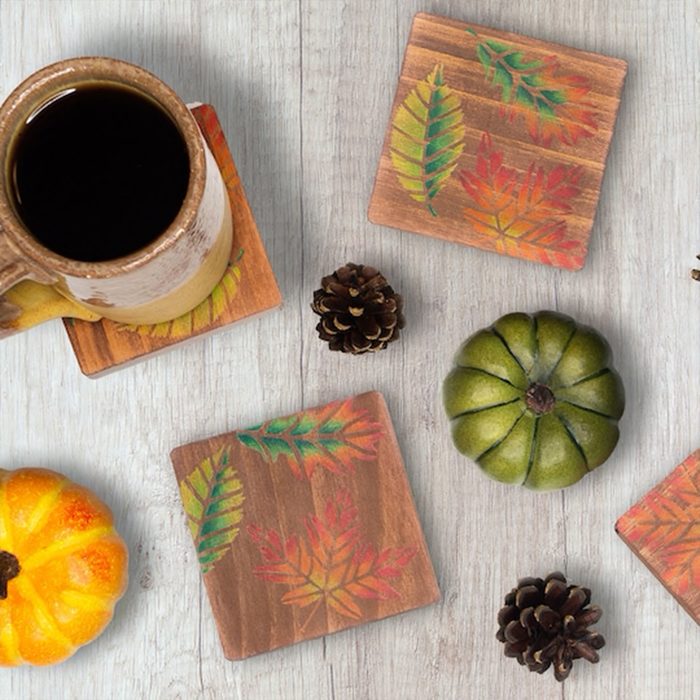 Colored Pencil Wooden Drink Coasters