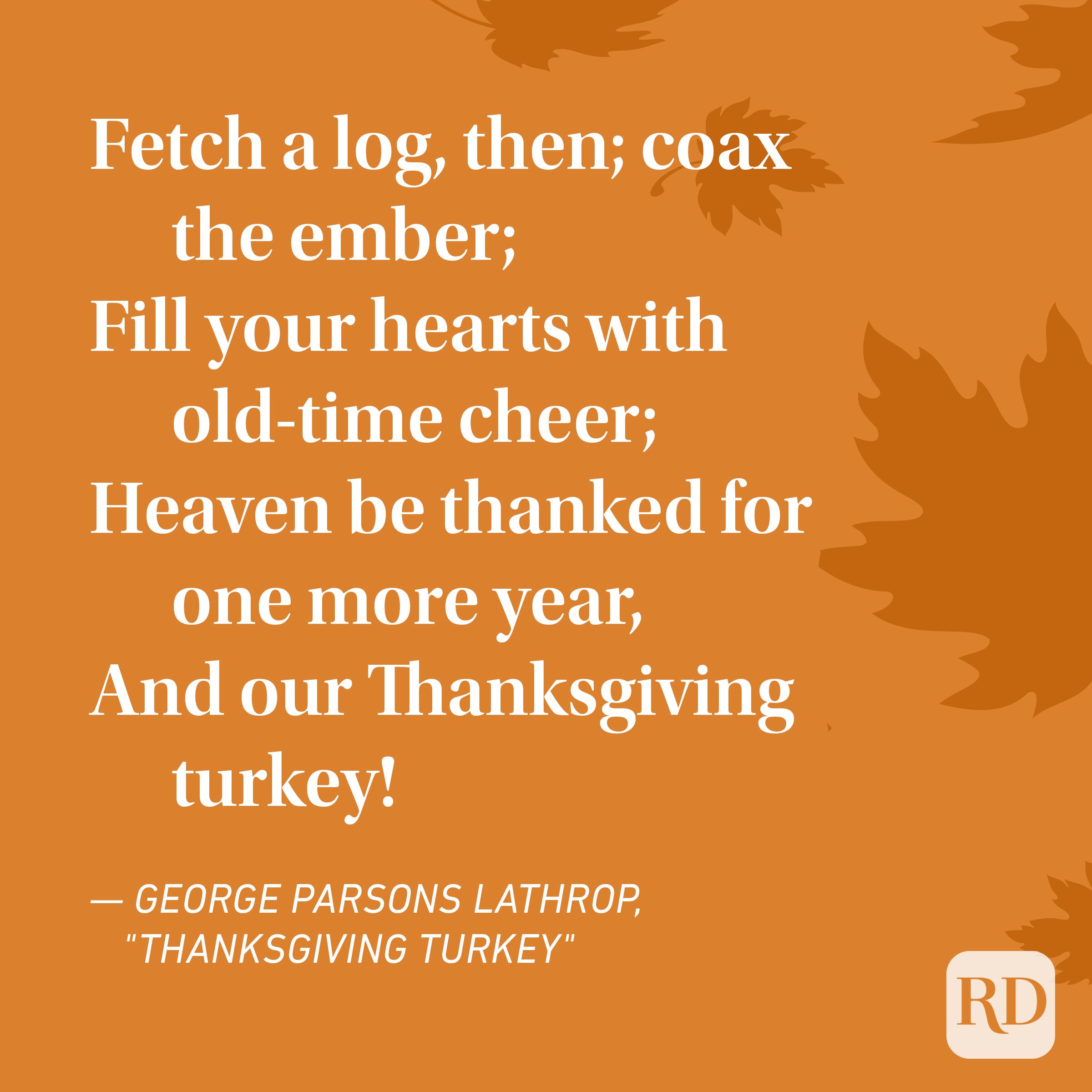 George Parsons Lathrop Thanksgiving Poems