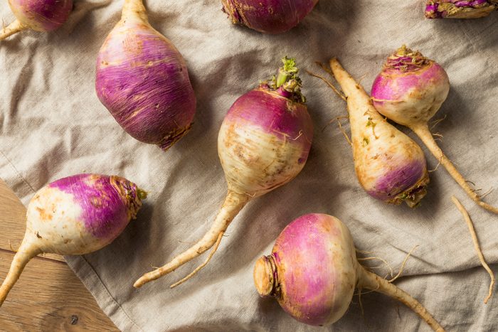Raw Organic Purple and White Turnips