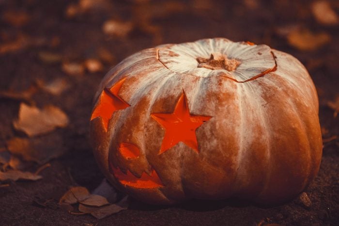 starry eyed carved pumpkin