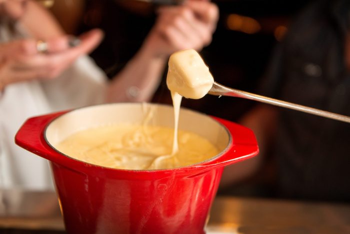 cheese fondue close up