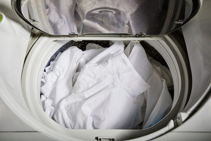 White Clothing in the washing machine.