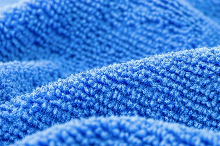 washed and dried microfiber cloth