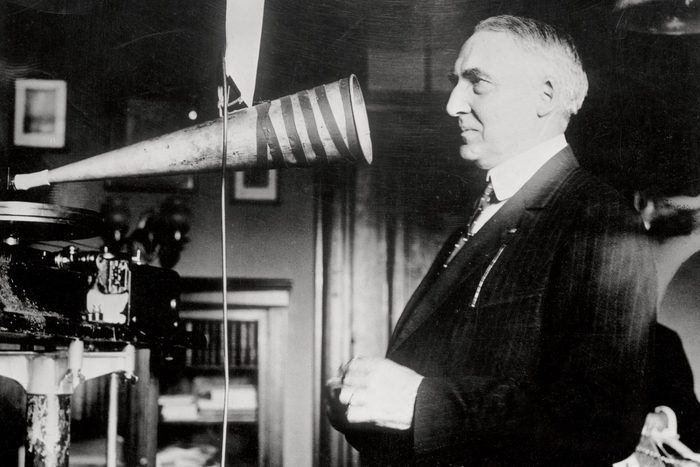 Senator Warren Harding Making a Recording