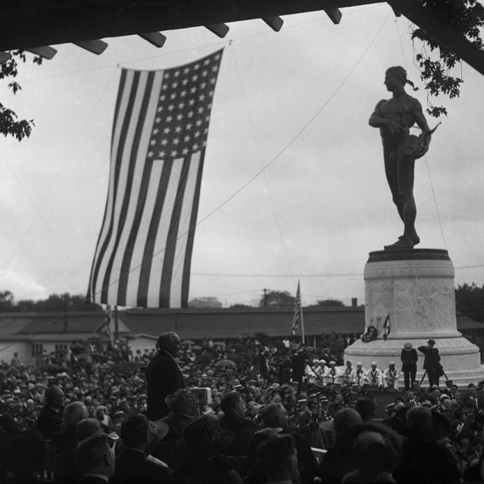 President Harding Dedicating Large Statue