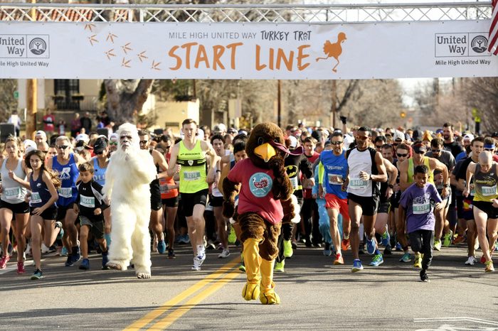 The annual Thanksgiving day Turkey Trot in Denver Colorado
