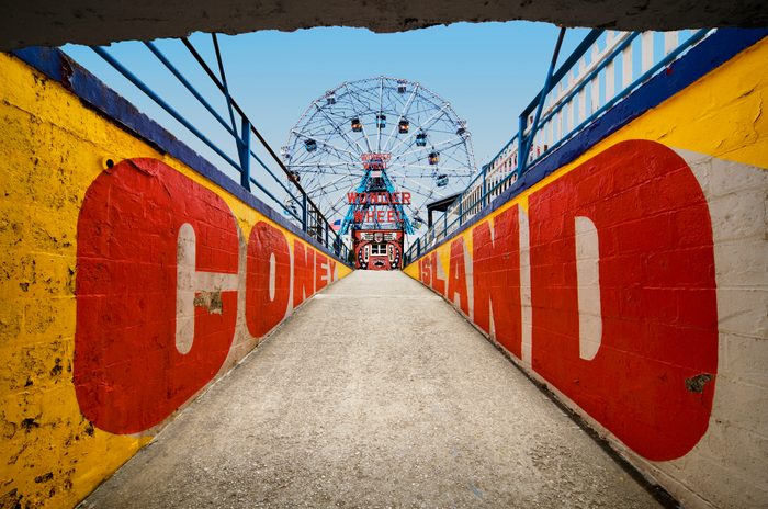 ferris wheel at coney island amusement park in new york
