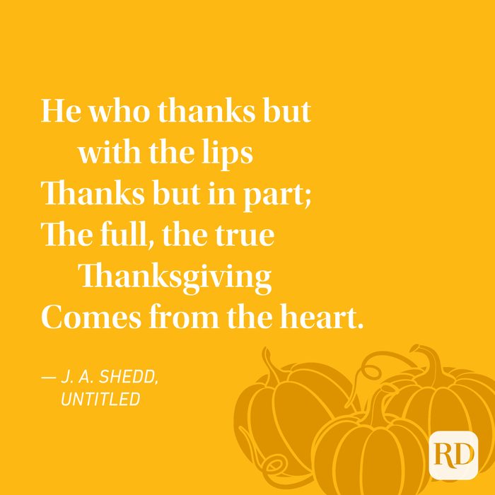 J. A. Shedd Thanksgiving Poems