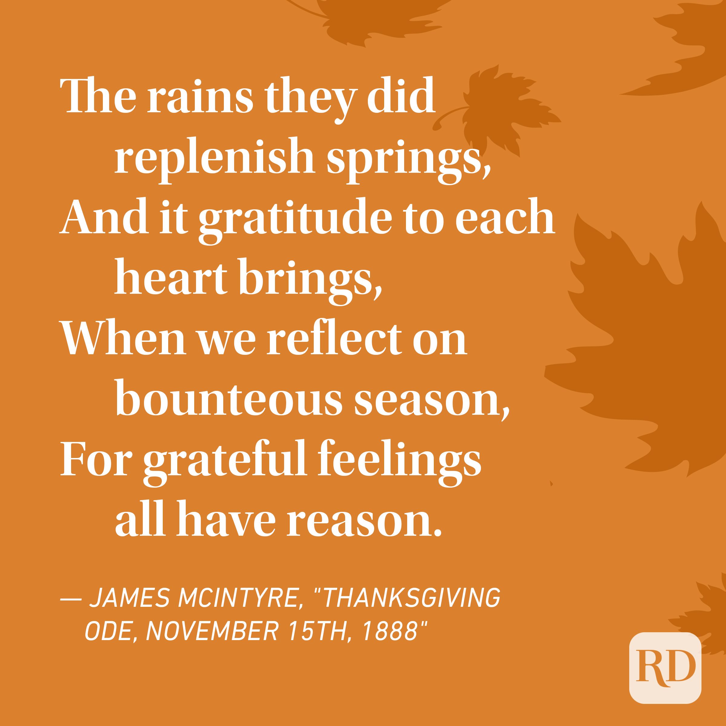 James Mcintyre Thanksgiving Poems