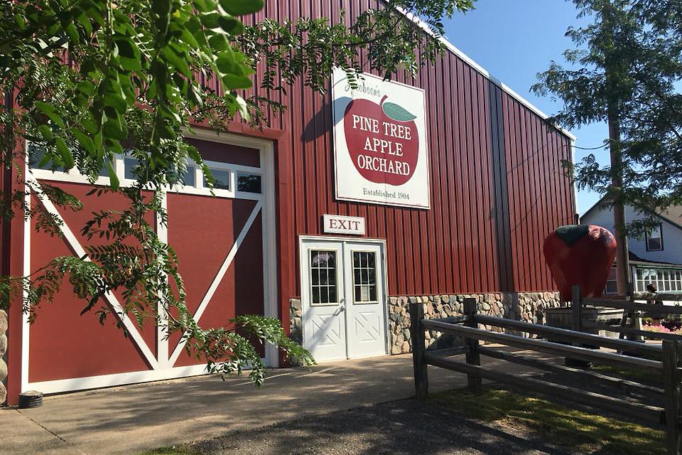 red apple picking barn in Minnesota