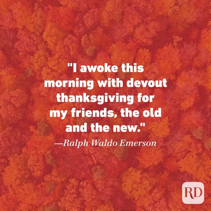 Thanksgiving Quote by Ralph Waldo Emerson