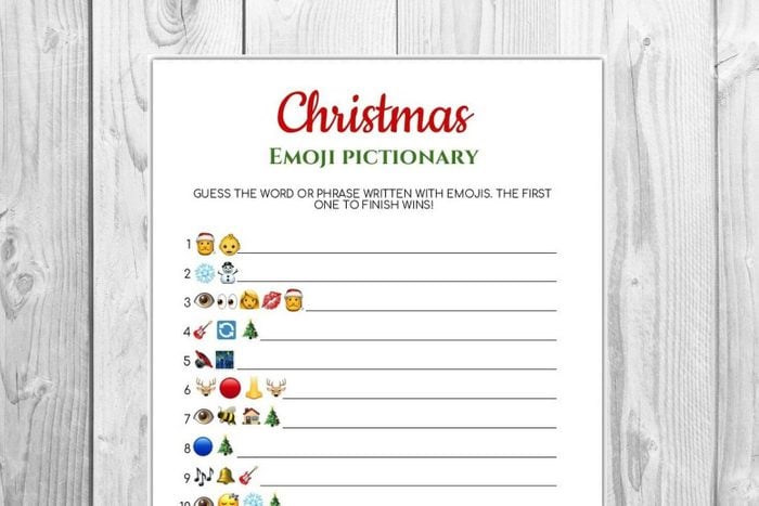 Christmas emoji Pictionary game