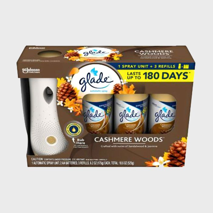 Glade Cashmere Woods Automatic Spray Refill and Holder Kit