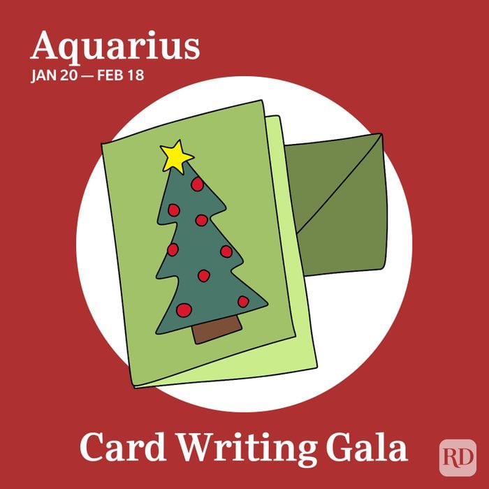 Holiday Activity Zodiac Aquarius - card writing gala