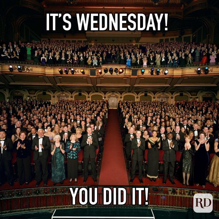 Its Wednesday You Did It meme text over image of a standing ovation