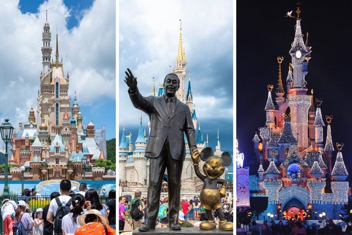 Three Different Disney Parks Side By Side Gettyimages
