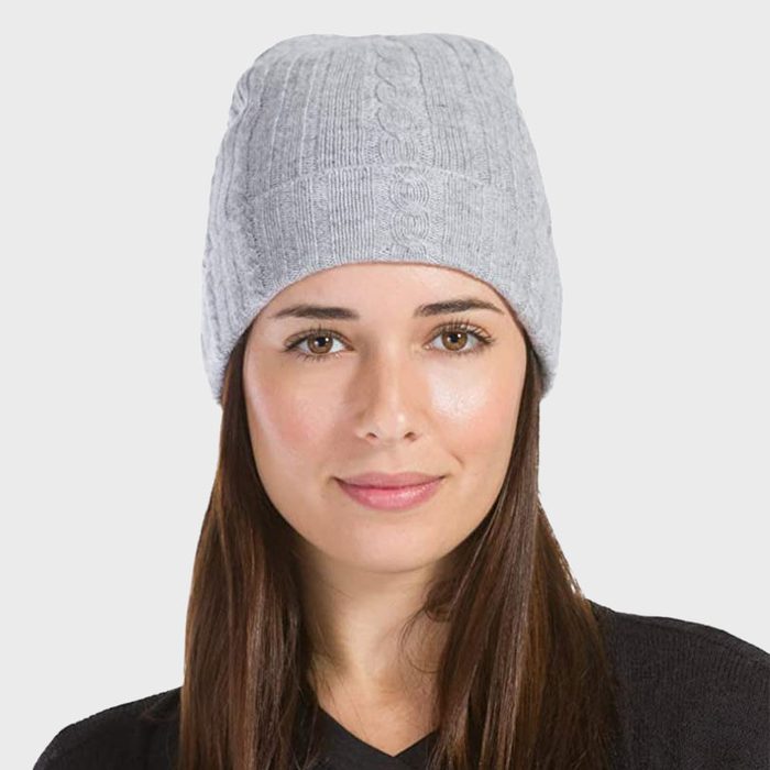 Fishers Finery Womens Pure Cashmere Cable Knit Hat