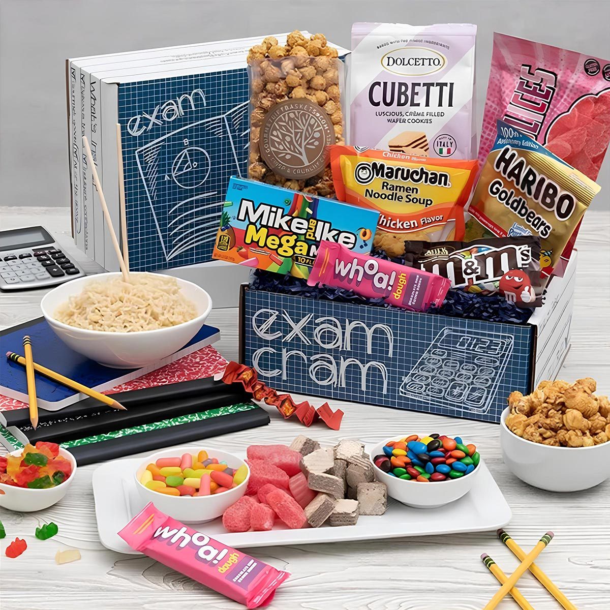 For College Students Gourmet Gift Baskets Exam Cram Care Package