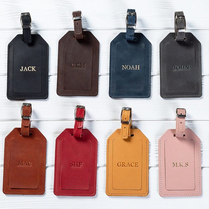 Friendlyfoxco Personalized Leather Luggage Tag