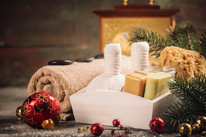 christmas themed spa products