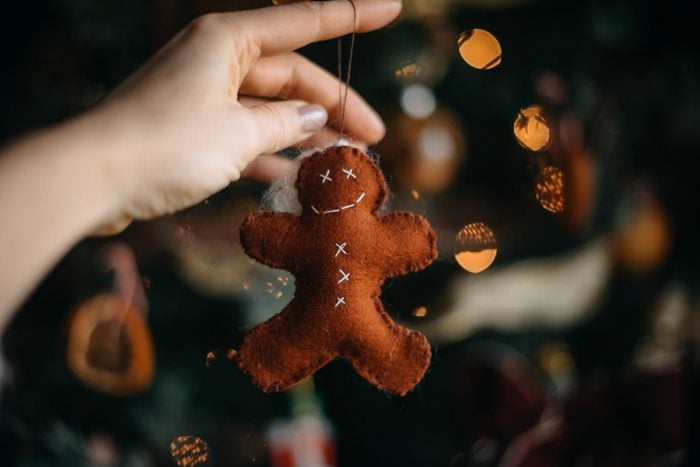 felt homemade Ginger-man Christmas Tree Ornament