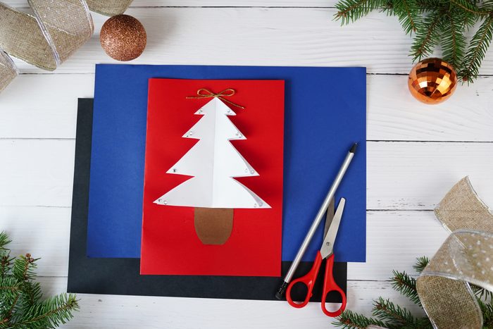 DIY winter card with Christmas tree
