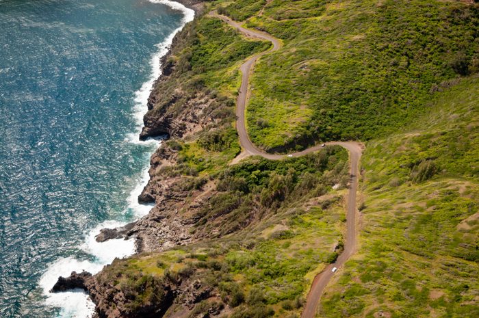 Kahekili highway along Maui island coast