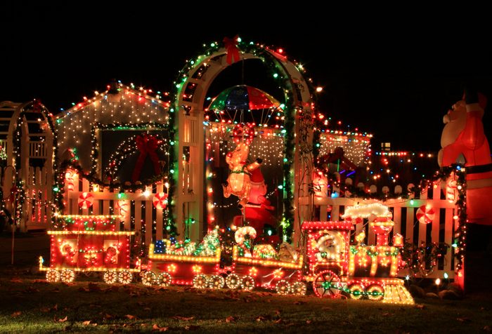 Christmas lights on a home