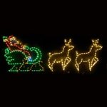 Led Lit Santa In Sleigh With 2 Deer String Light Ecomm Via Wayfair.com