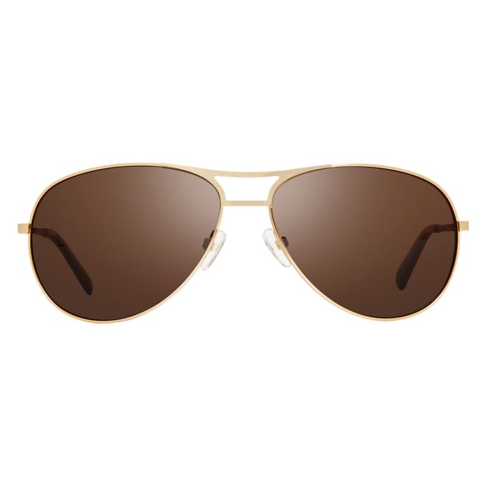 Revo Performance Matte Gold And Terra Aviator Style Sunglasses
