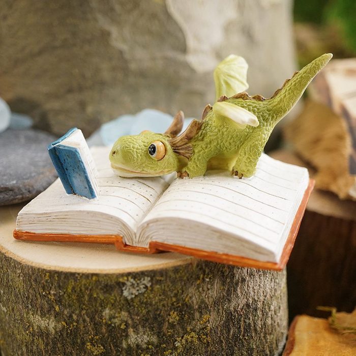 Top Collection Mini Reading Dragon Figurine