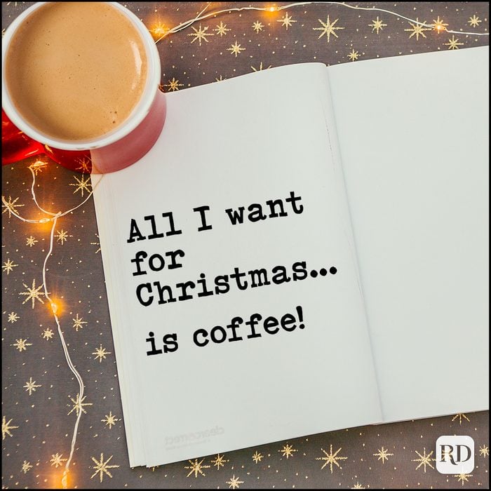 christmas journal with wish for coffee