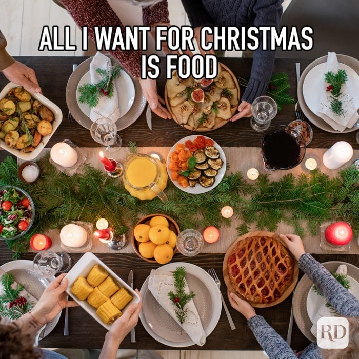 All I Want For Christmas Is Food meme text