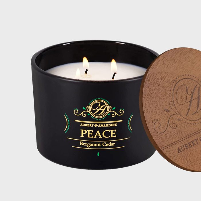 Aubert And Amandine Peace Bergamot Cedar 3 Wich Scented Soy Candle