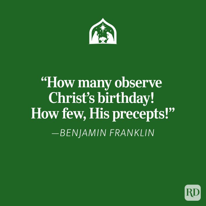Benjamin Franklin Religious Christmas Quote