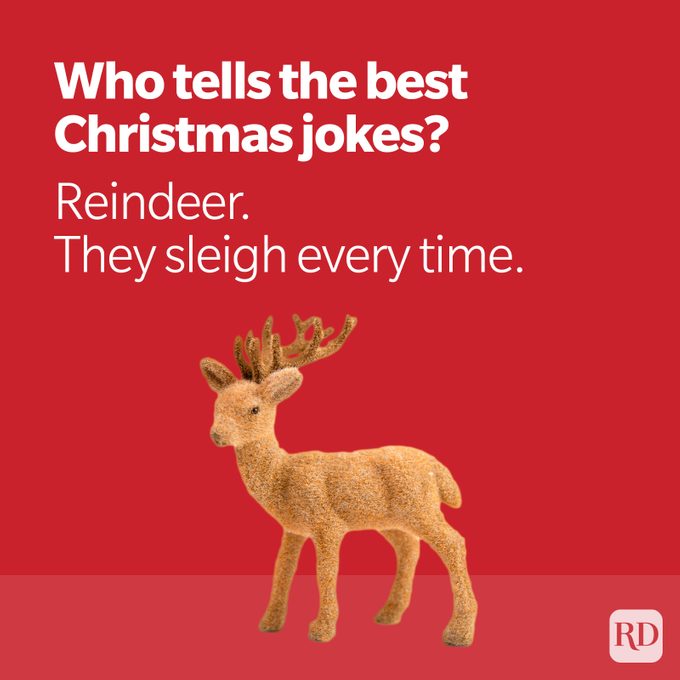Adorno de reno de broma navideña con chistes navideños