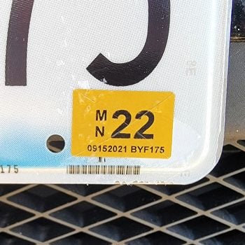 License Plate Sticker With Score Marks