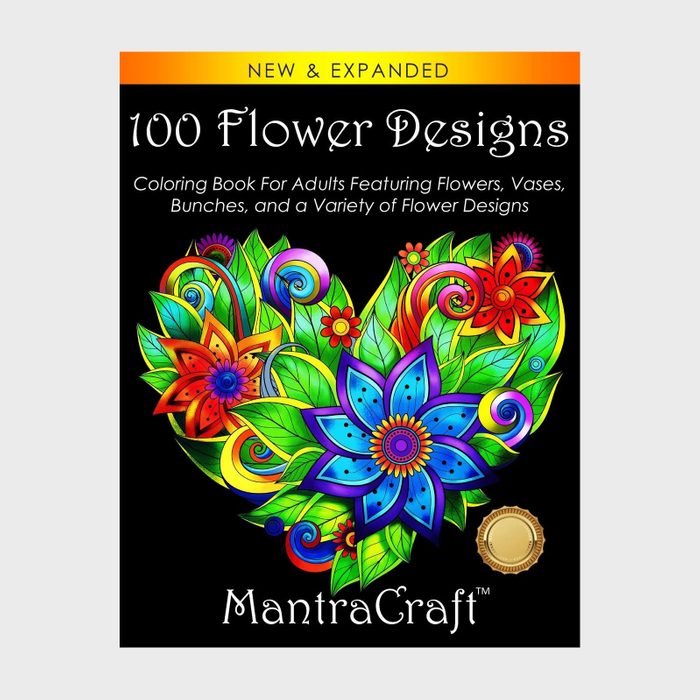 100 Flower Designs Coloring Book For Adults