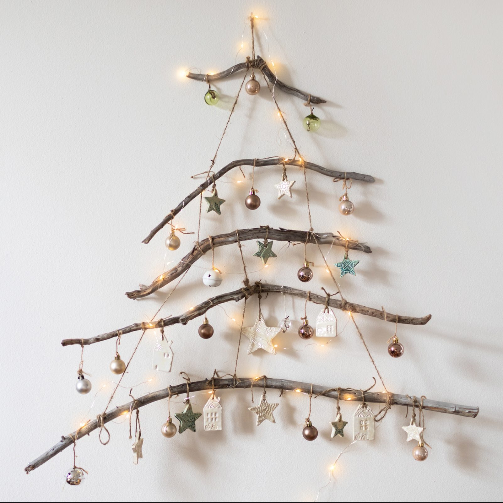 Alternative eco friendly Christmas tree made of wood sticks