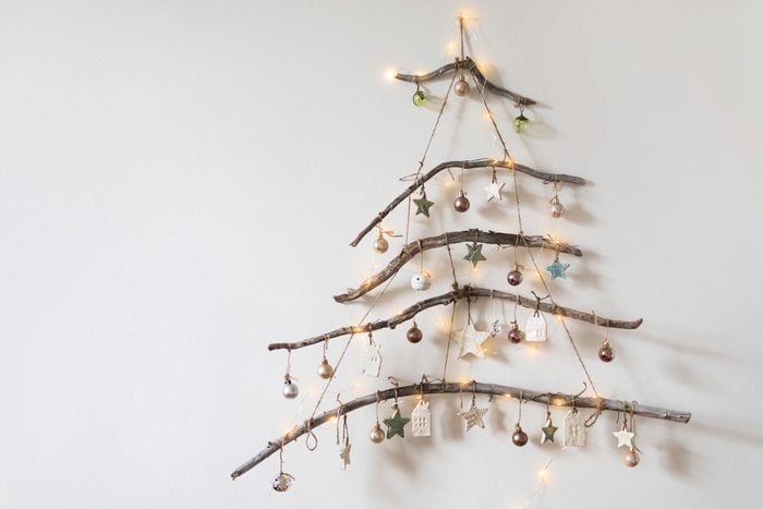 Alternative eco friendly Christmas tree made of wood sticks