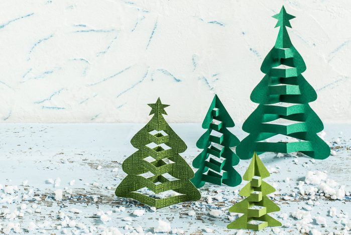 3d paper christmas trees