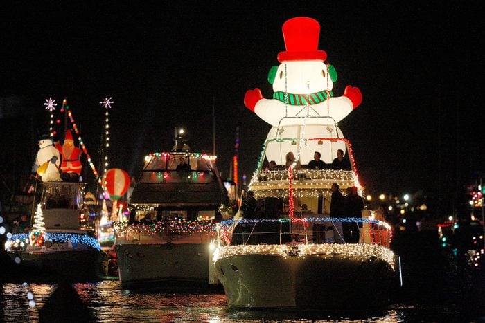 Boats And Yachts Take Part In The Newport Beach Christmas Boat Parade