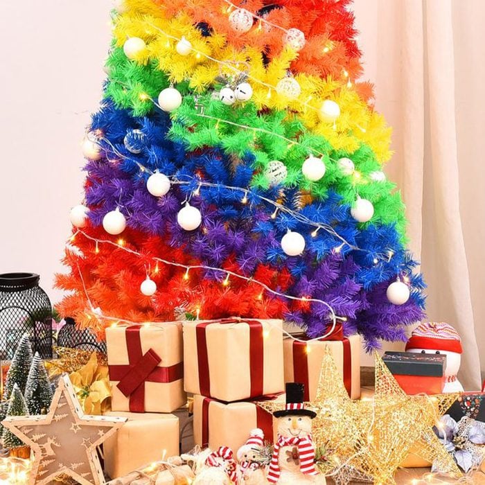 Rainbow Christmas Tree Via Homedepot.com