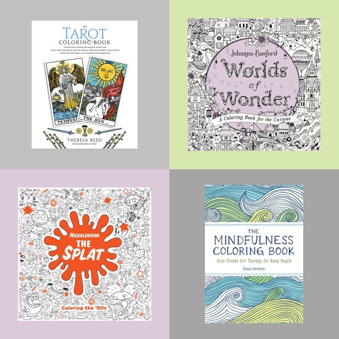 Collage of coloring book products