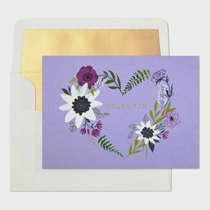 Floral Heart Wreath Thank You Cards