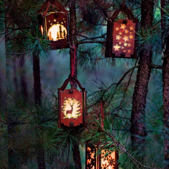 Wooden Lantern Christmas Decorations
