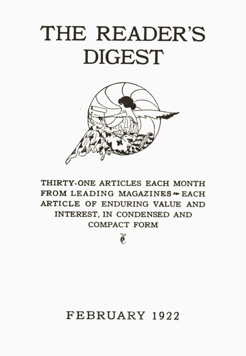 1922 February Readers Digest Cover