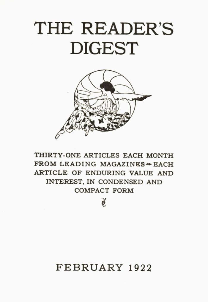 1922 February Readers Digest Cover