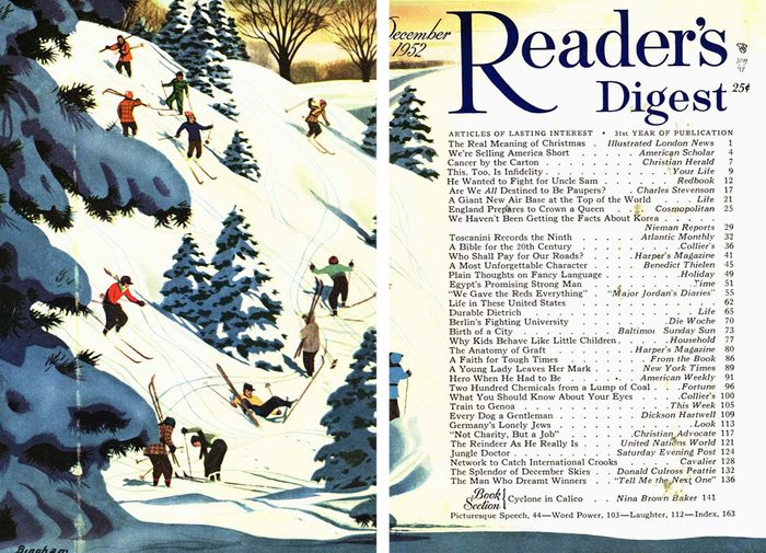 1952 December Readers Digest Cover