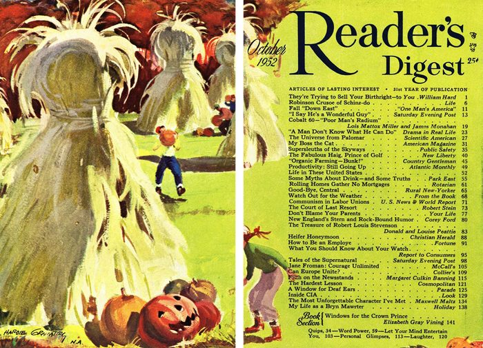 1952 October Readers Digest Cover